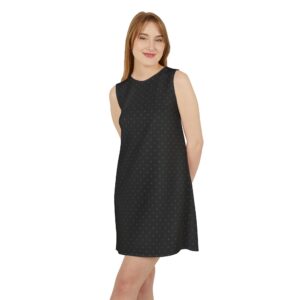 A-line Sleeveless Black Dress v1