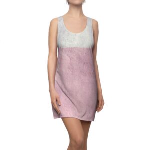 Pink & Grey Grunge Racerback Dress