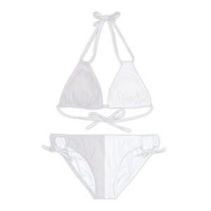 Grey & White Strappy Bikini