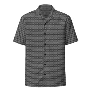 Men's Black Link Short Sleeve Button Up Shirt